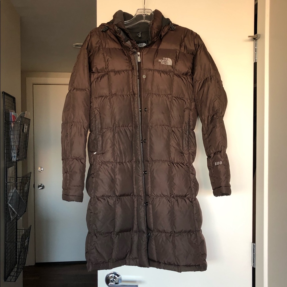The North Face puffy brown winter coat